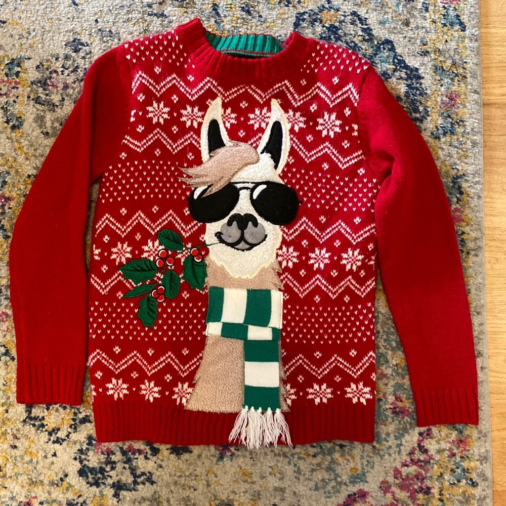 Kids Llama Ugly Christmas Sweater